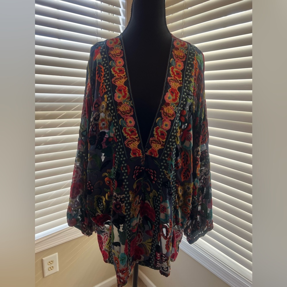 Johnny Was Multicolor Floral Blouse